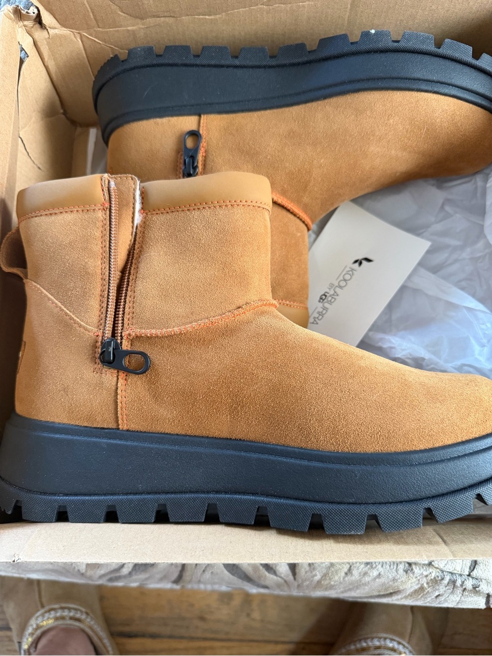 Koolaburra Black Lug-Sole Ankle Boot
